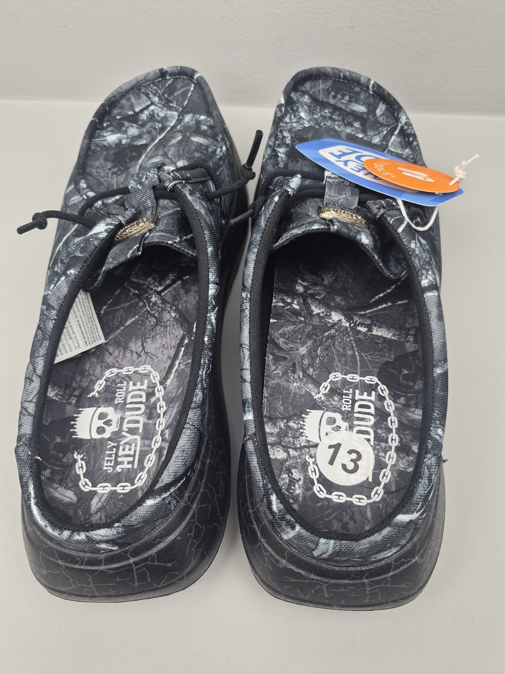 Hey Dude Jelly Roll Wally Comf Slip Limited Edition Black Camo Mens 13US Loafers - Picture 5 of 9
